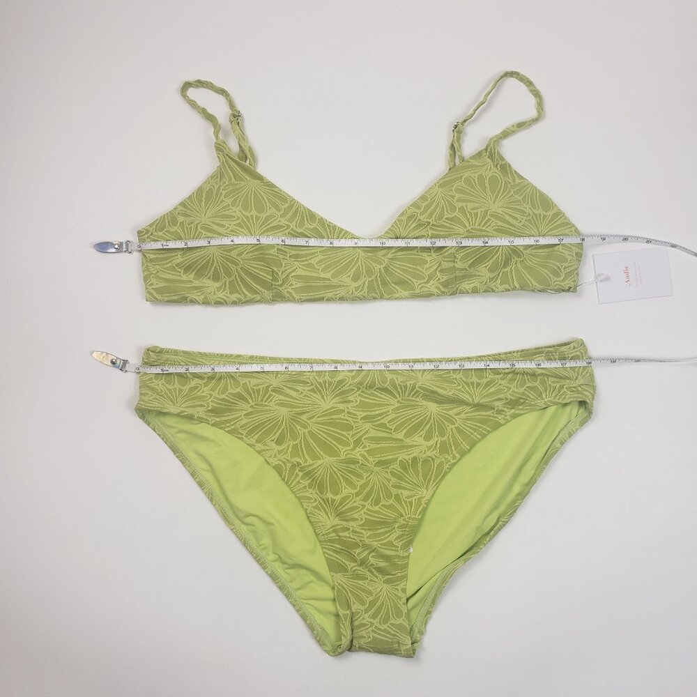Andie Swim The Molokai Top & The Bikini Bottom Size XL Textured Floral Daiquiri - Picture 3 of 16